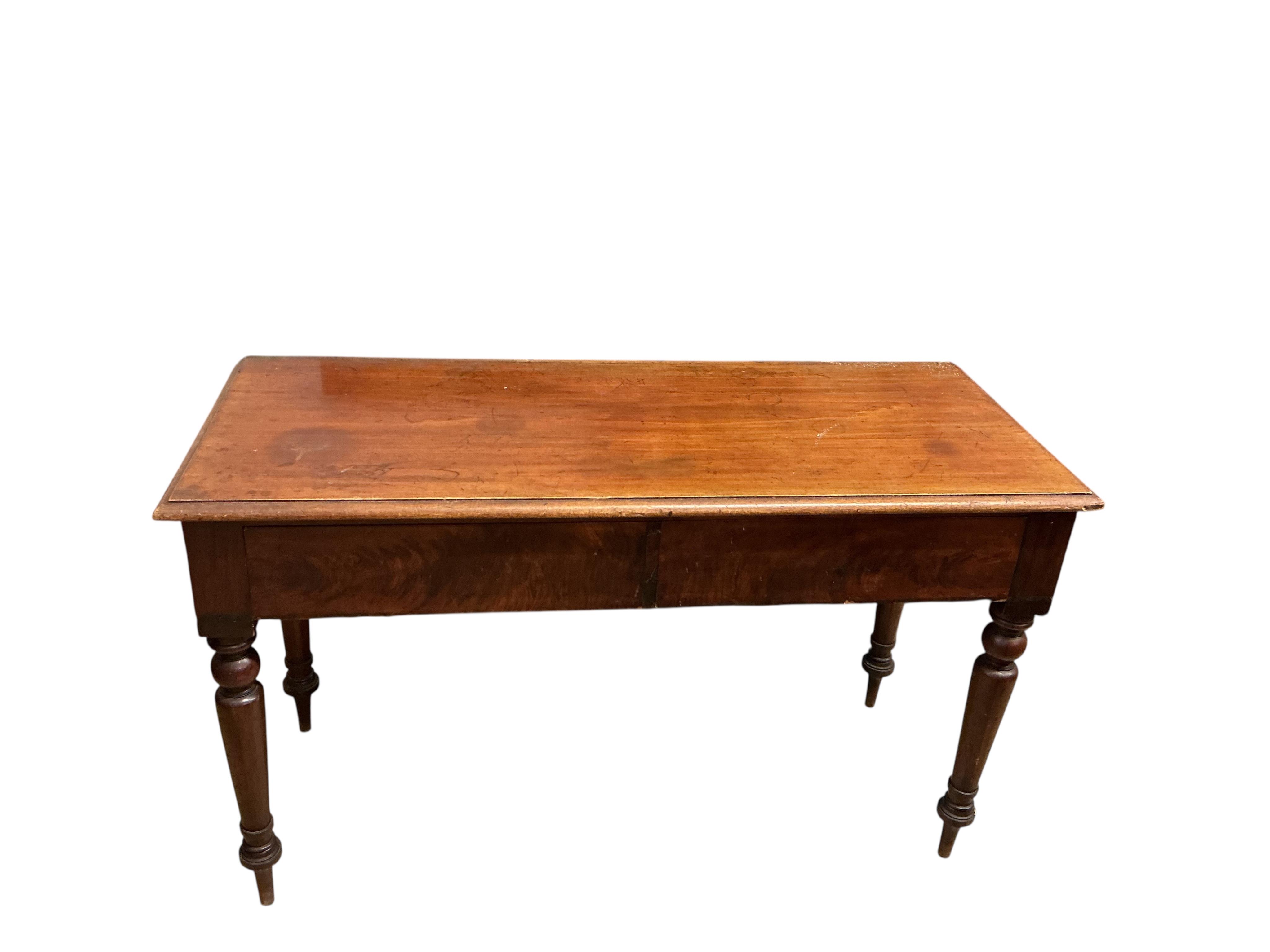 A Victorian mahogany serving table, width 130cm, depth 52cm, height 76cm